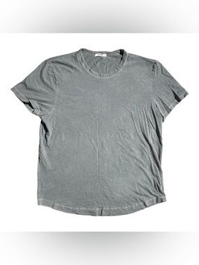 Buck Mason Cotton Curved Hem Tee Gray